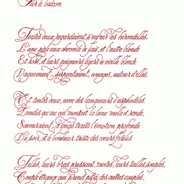 calligraphie de poème de paul verlaine