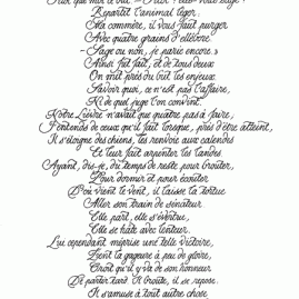 calligraphie du lièvre et la tortue de la fontaine