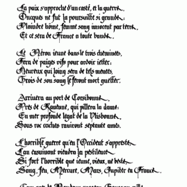 cadeau calligraphié : calligraphie des oracles de Nostradamus