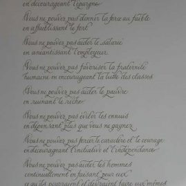 calligraphie de citation de Abraham Lincoln