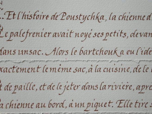 détail de calligraphie de texte d'Henri Troyat